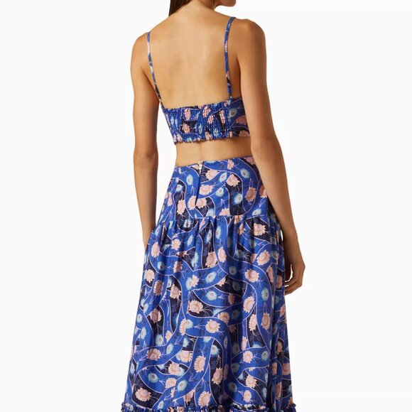 Agua Bendita Caprice Boreal Maxi Dress – Cutout Lace-Up Linen Viscose Blend - Picture 3 of 11